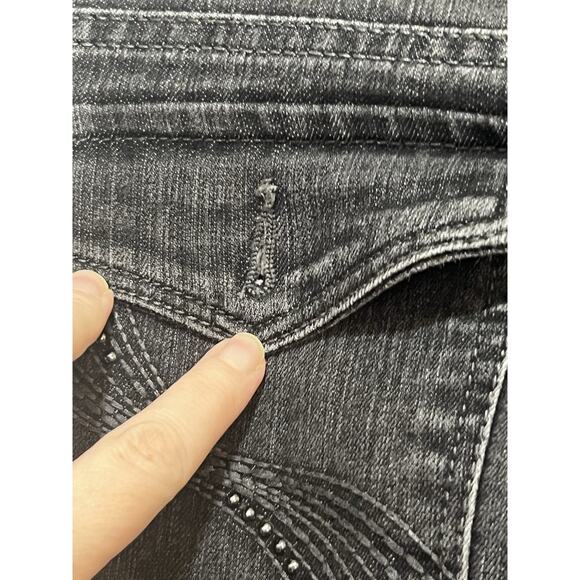 Gloria Vanderbilt Alana Bootcut Women's Black Distressed Denim Jeans Size 14 - Picture 4 of 13